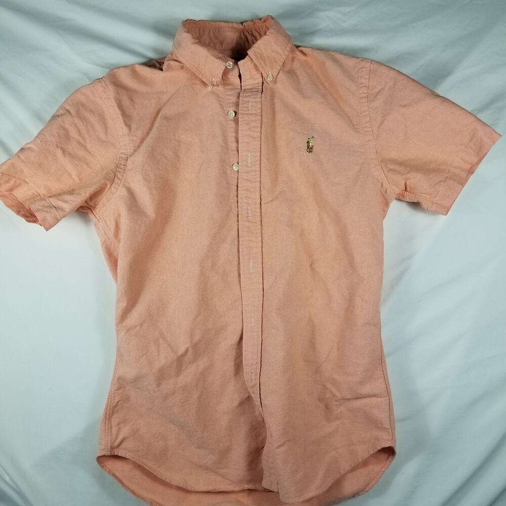 Polo Ralph Lauren Mens M Slimt FIt Peach/Salmon/Orange